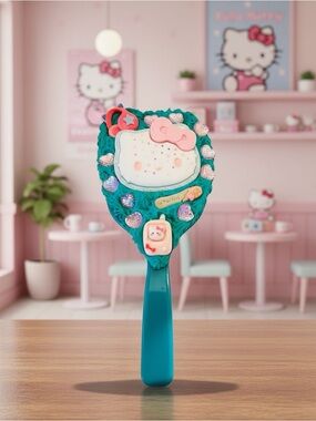 Cute Hello Kitty  Mirror Handheld Mirror in Teal and Pink